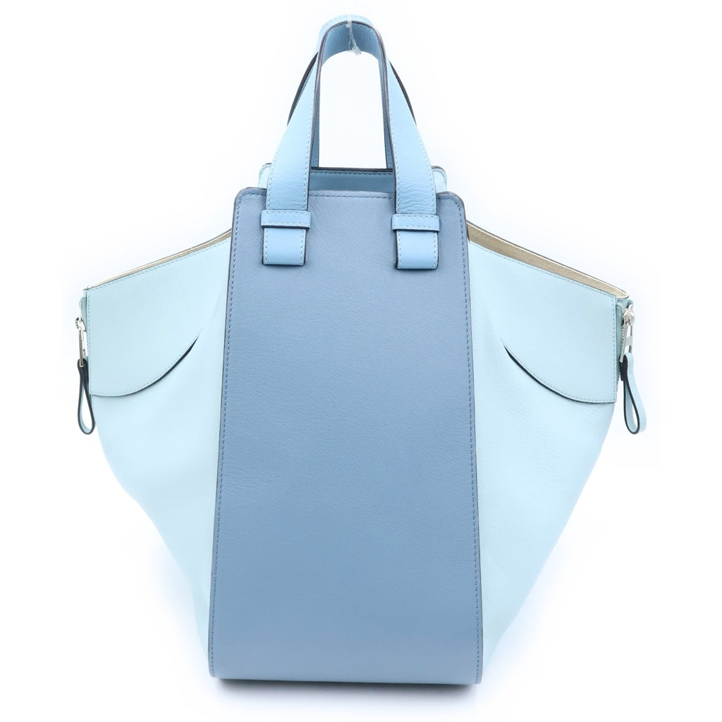 LOEWE(ロエベ) ハンモック ミディアム バイカラー 2WAYハンドバッグ ショルダーバッグ ライトブルー レザー シルバー金具 レディース
