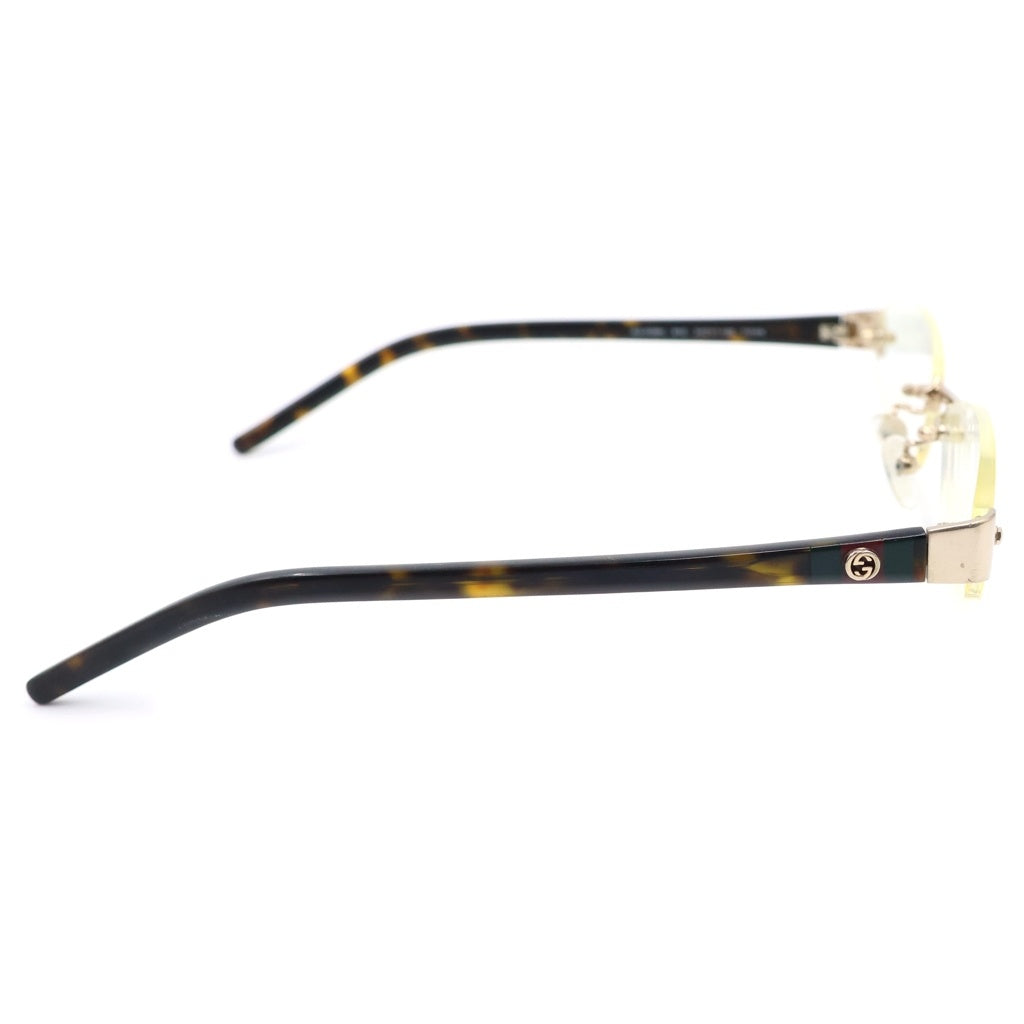 GUCCI(グッチ) シェリーライン リムレスメガネ アイウェア ブラック×ブラウンフレーム クリアレンズ GG-9588J レディース