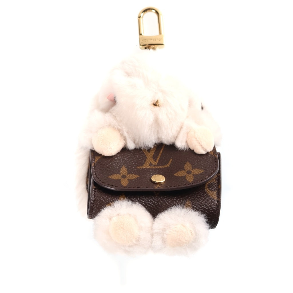 LOUIS VUITTON(ルイヴィトン) バッグチャーム・LV キュート バニー バッグチャーム マスコット 小物入れ キーホルダー ホワイト×ブラウン M03230 ゴールド金具 レディース