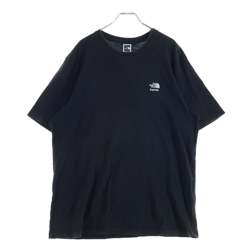 SUPREME(シュプリーム) ×The North Face Bandana Tee バンダナ ロゴ刺繍 コットン 半袖 Tシャツ カットソー #L ブラック/ブルー SP22 17002