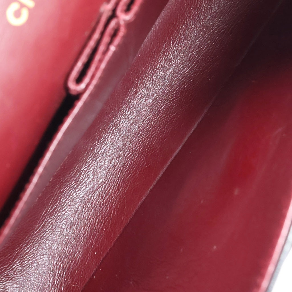 CHANEL(シャネル) マトラッセ25 ショルダーバッグ Wフラップ Wチェーン ゴールド金具 ラムスキン ブラック レディース