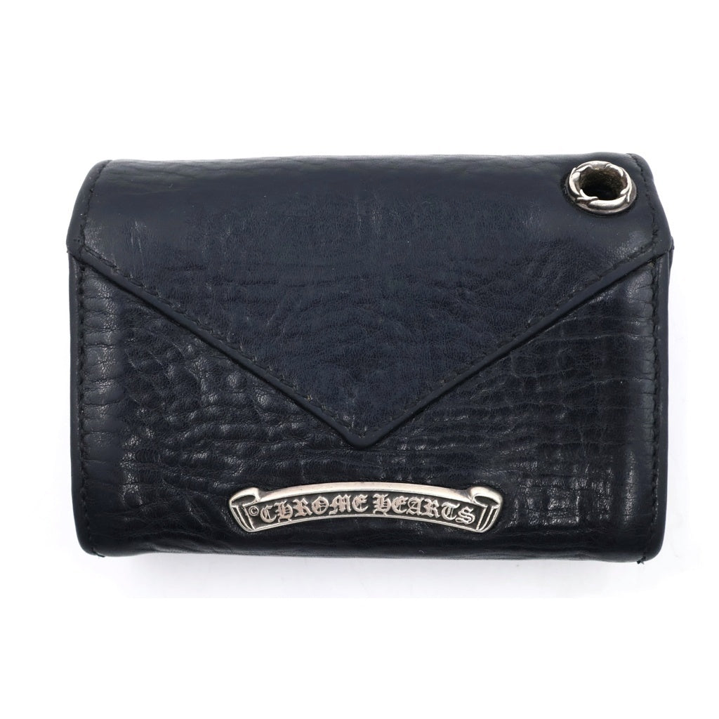 CHROME HEARTS(クロムハーツ) CHプラス タイニーウォレット コンパクトウォレット 三つ折り財布 ブラック レザー