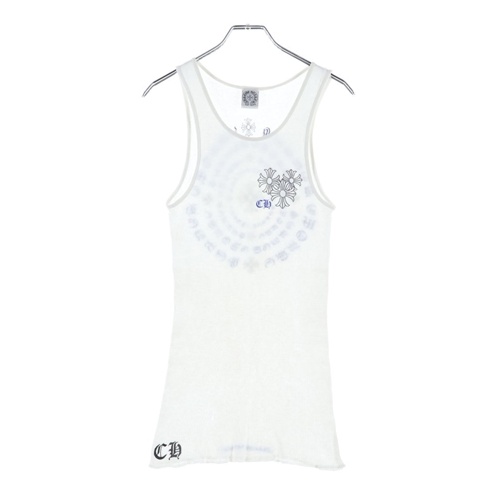 CHROME HEARTS(クロムハーツ) CHプラスロゴプリント タンクトップ ホワイト レディース