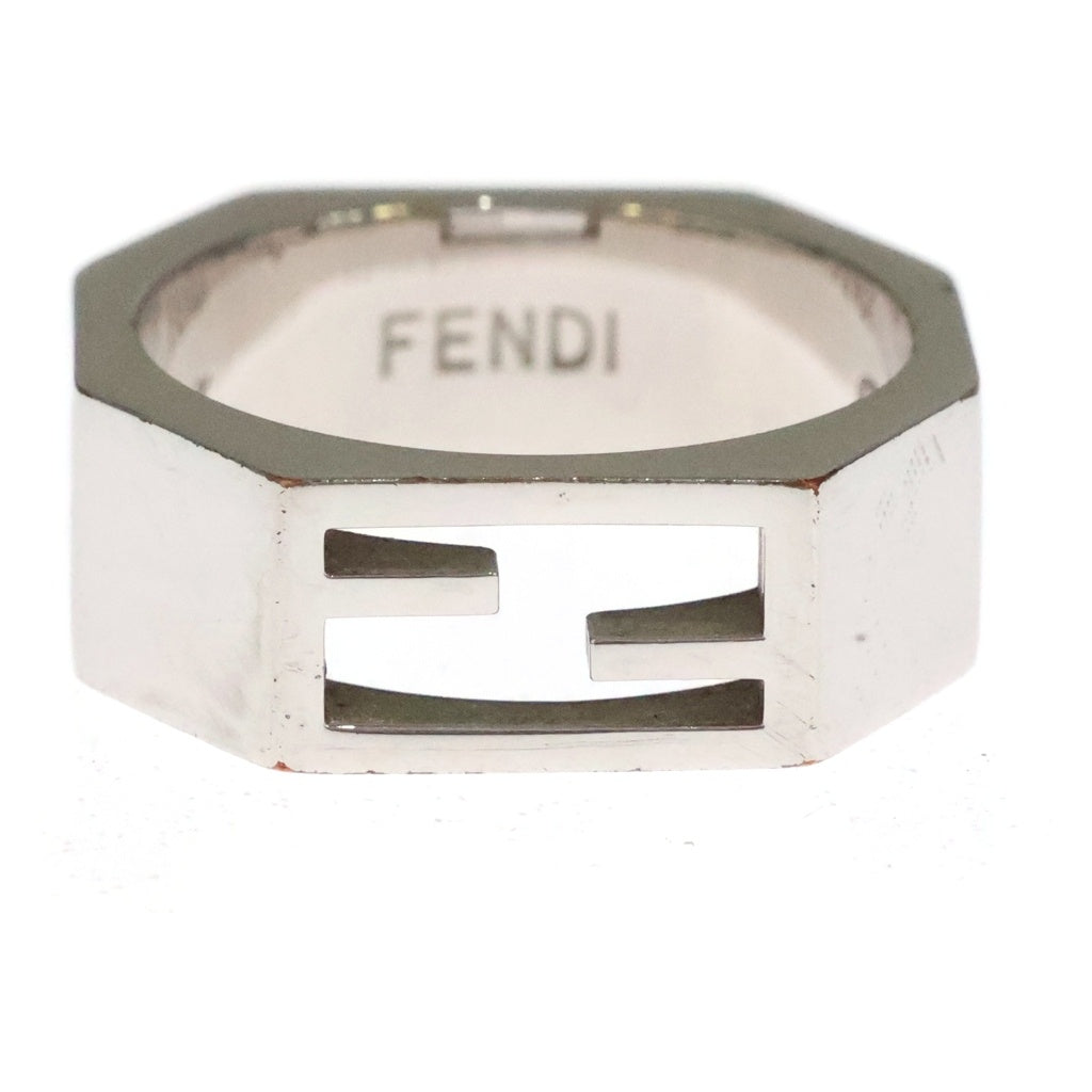 FENDI(フェンディ) バゲット ロゴリング シルバー #S