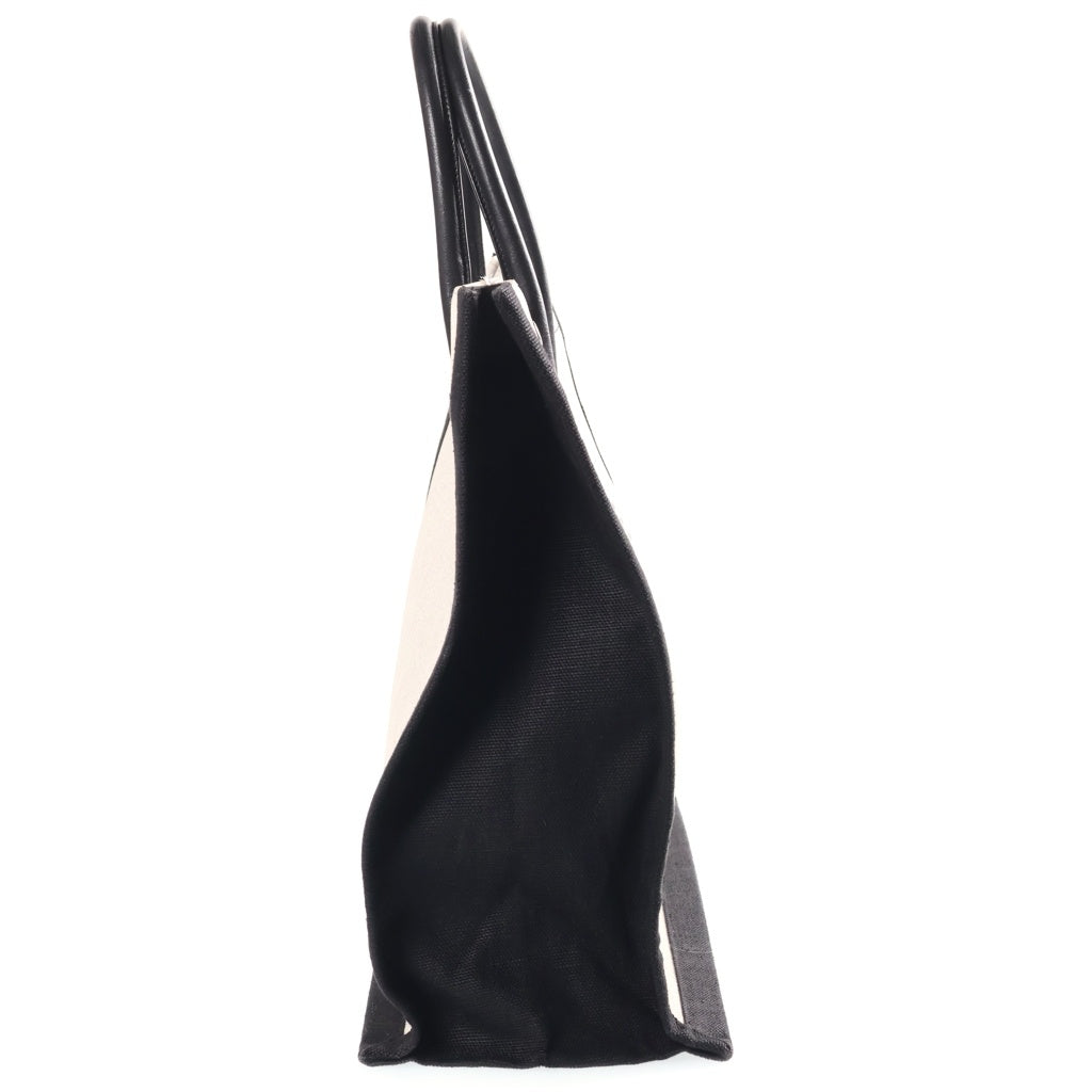 SAINT LAURENT PARIS(サンローランパリ) ノース サウス リヴ ゴーシュ ロゴプリント キャンバス ハンド トートバッグ ブラック/アイボリー 632539