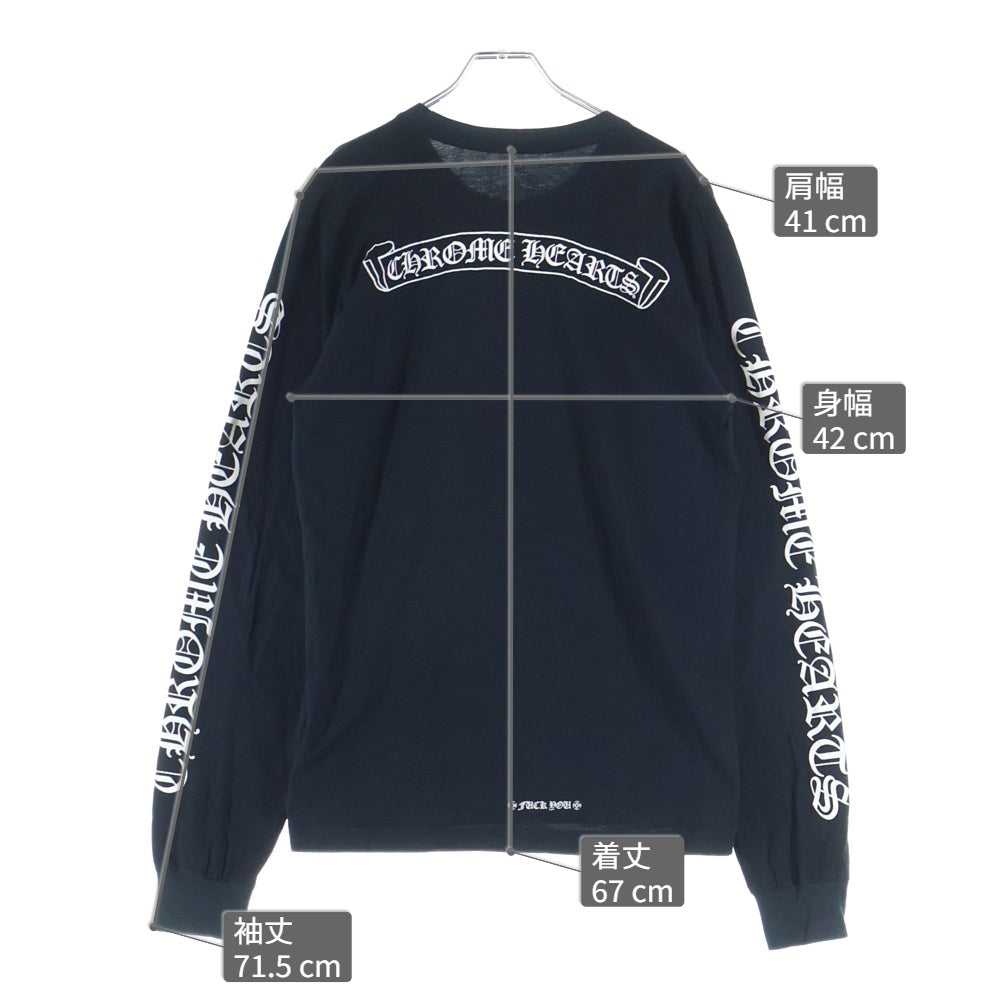 CHROME HEARTS(クロムハーツ) CH SCROLL LOGO L/S TEE スクロールロゴ アームプリント長袖Tシャツ ブラック