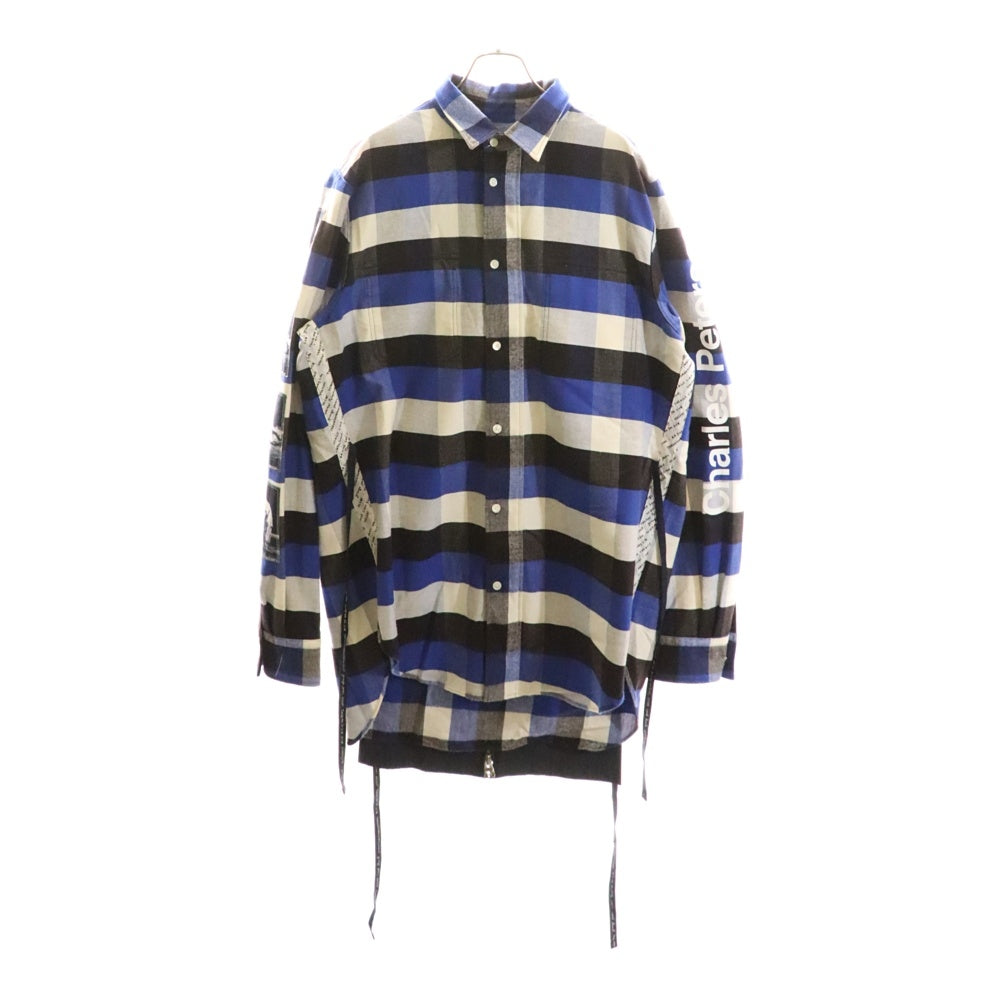 TAKAHIROMIYASHITA The SoloIst.(タカヒロミヤシタザソロイスト) Sample Photo Print Docking Shirts サンプル フォトプリントドッキングシャツ 長袖シャツ ブルー/ネイビー