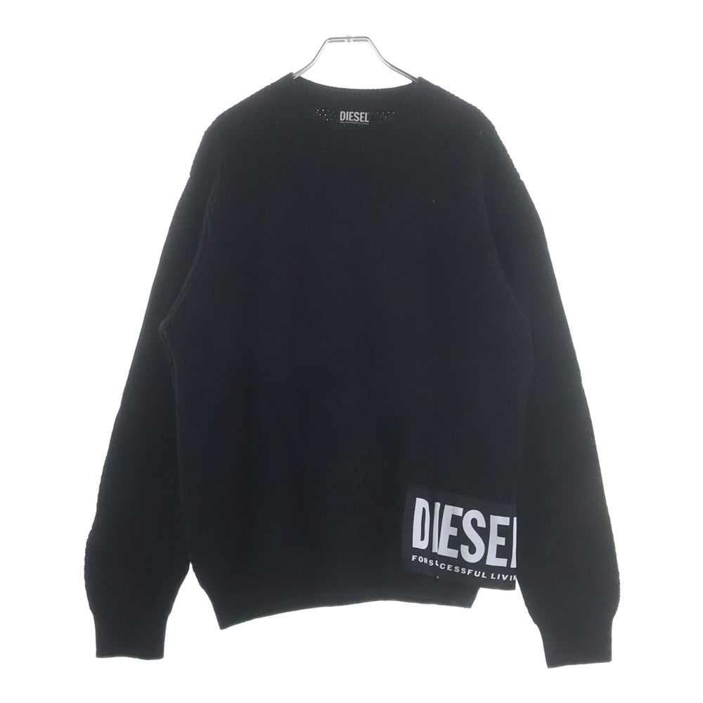 DIESEL(ディーゼル) 21AW K-HONOLULU ホノルル ロゴラベル クルーネックニットセーター ブラック A03428