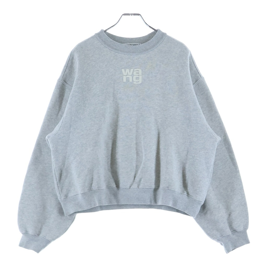 ALEXANDER WANG(アレキサンダーワン) Logo Crewneck Swaetshirt ロゴ クルーネックスウェットトレーナー グレー 4CC3221360