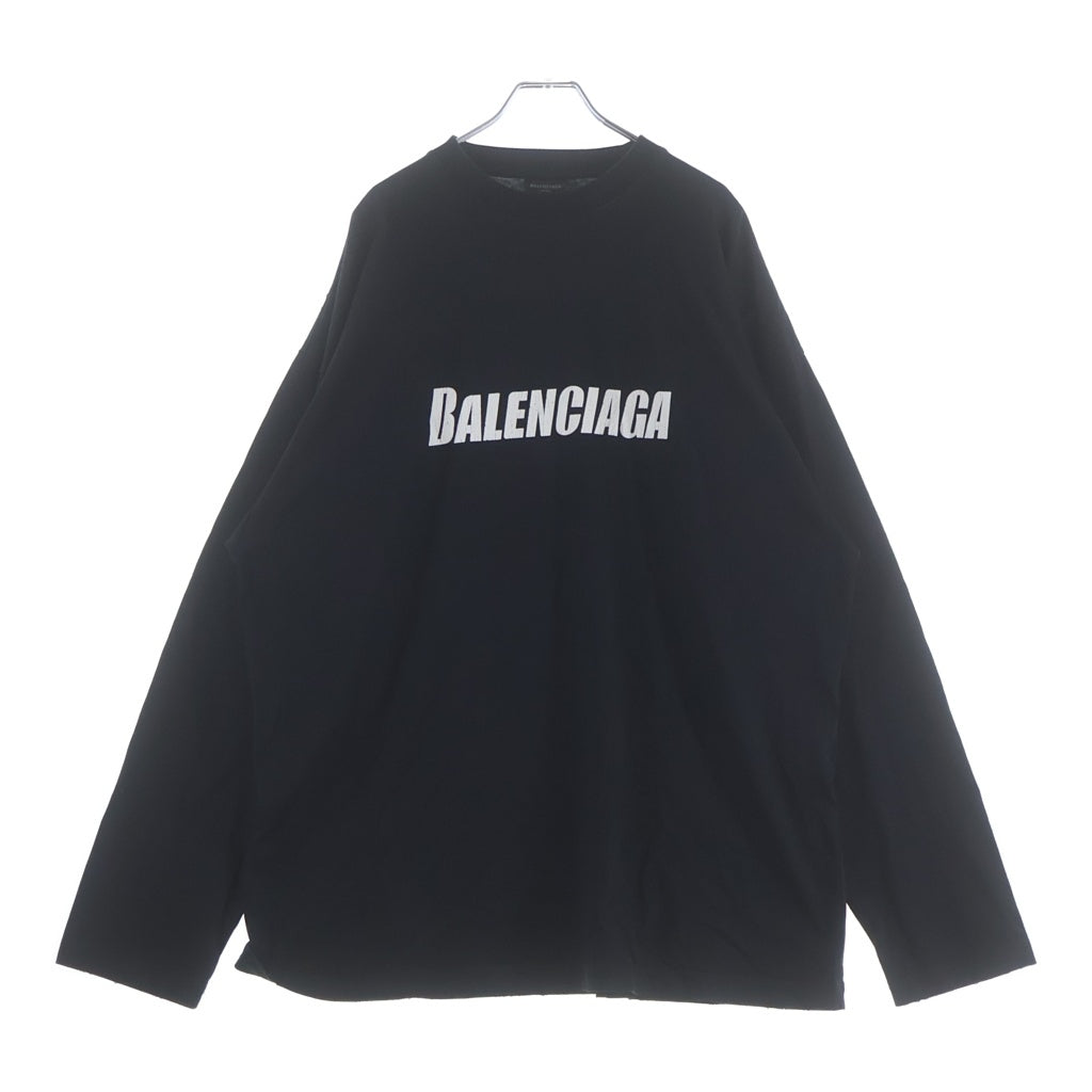 BALENCIAGA(バレンシアガ) 23SS L/S Oversized Tee 681046 TNVL1 ダメージ加工 ロングスリーブオーバーサイズTシャツ 長袖カットソー ブラック