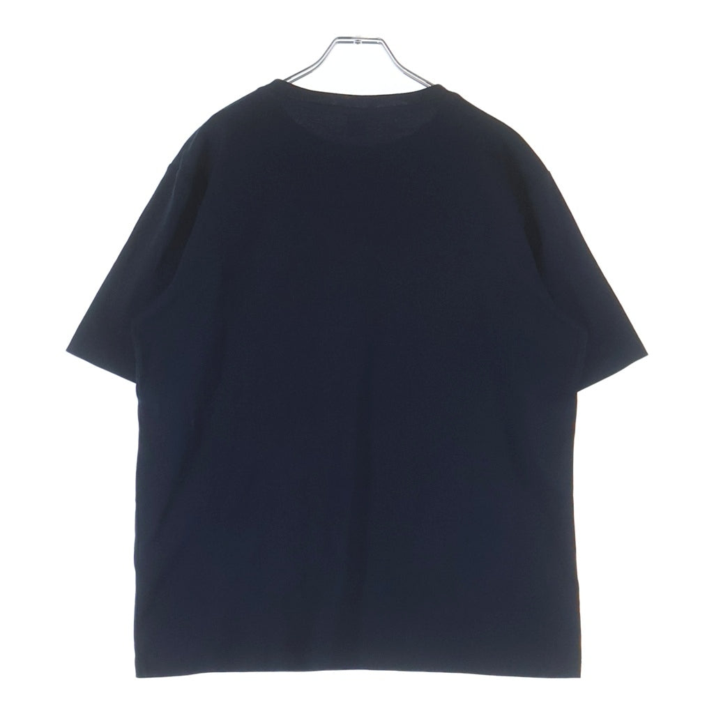 Berluti(ベルルッティ) 胸ポケットレザー切替 クルーネック 半袖Tシャツ ネイビー R28JRS155JAEK