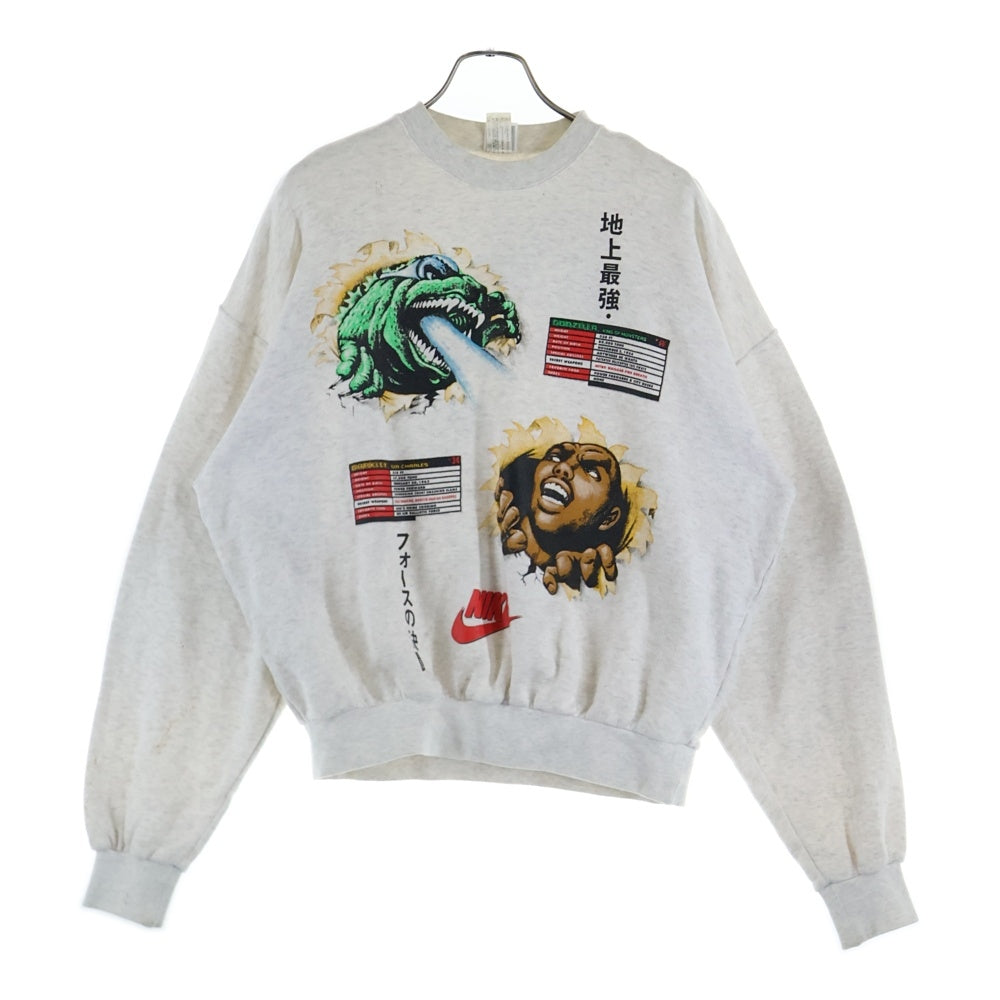 NIKE(ナイキ) 90S × BARKLEY GODZILLA バークレー ゴジラ 両面プリント クルーネックスウェット トレーナー グレー