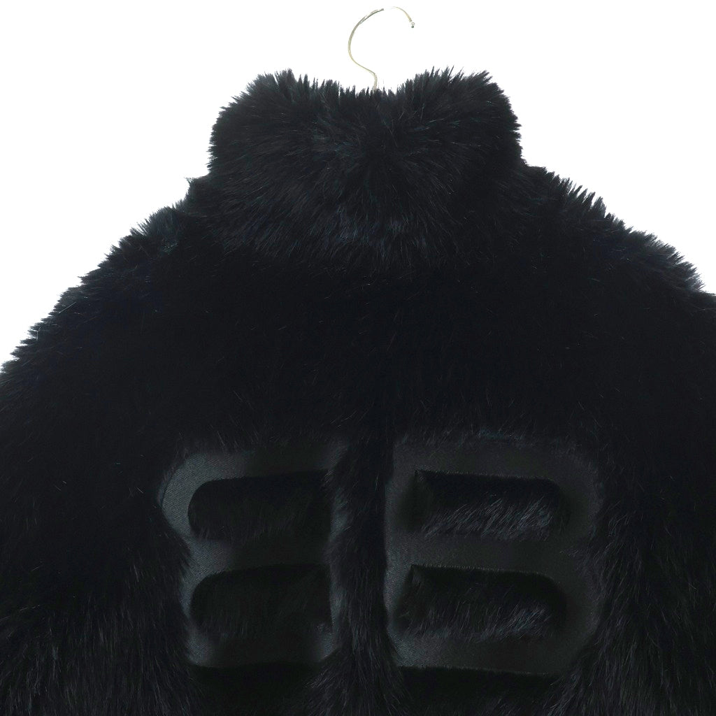 BALENCIAGA(バレンシアガ) BBバックロゴ ジップアップ ファージャケット ブラック 768980 TPQ23