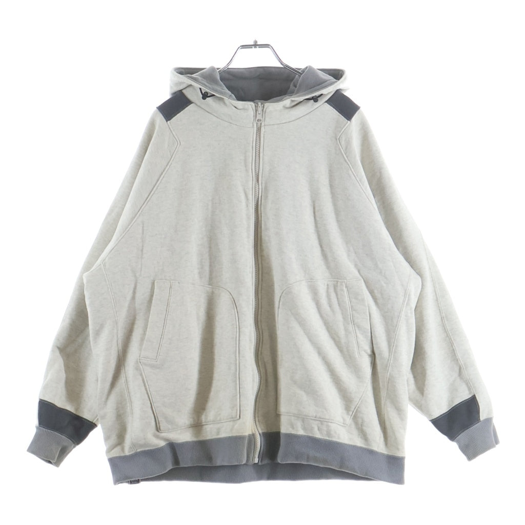 NO BRAND(ノーブランド) 【TAR トーキョーエアランナー】00s TAR COMMUNICATIONS HOODIE W~E グラフィックプリント リバーシブル ジップアップ プルオーバースウェットパーカー グレー