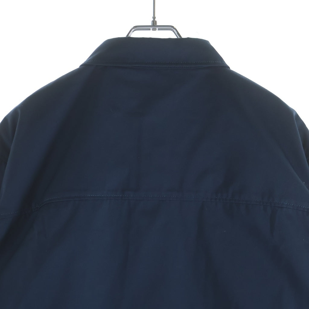 AMBUSH(アンブッシュ) ストライプシャツドッキング コットン混 ワークシャツジャケット ネイビー BMGA002F20FAB001