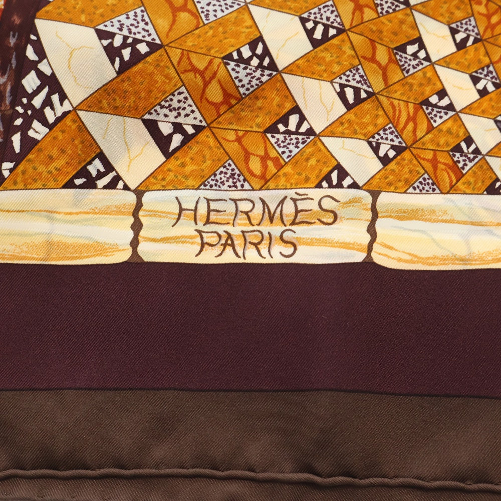 HERMES(エルメス) カレ90 TROPIQUES トロピック ブラウン シルク スカーフ