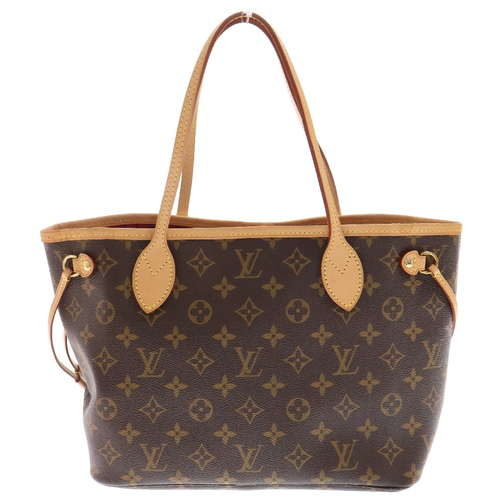 LOUIS VUITTON(ルイヴィトン) モノグラム ネヴァーフルPM ポーチ付 レザー ハンドバッグ ブラウン レディース M41245