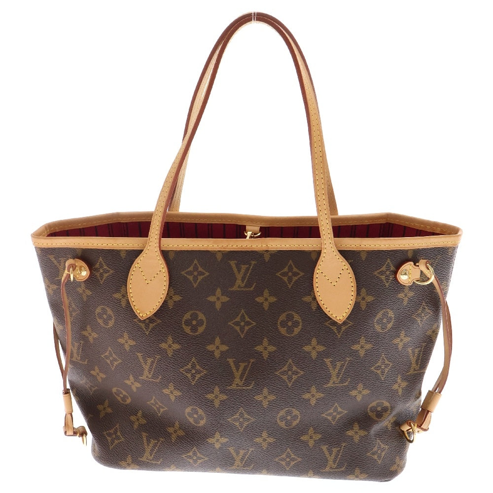 LOUIS VUITTON(ルイヴィトン) モノグラム ネヴァーフルPM ポーチ付 レザー ハンドバッグ ブラウン レディース M41245