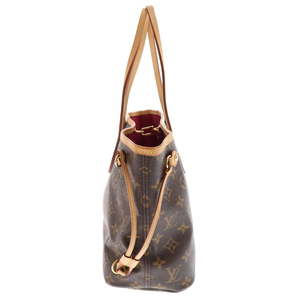 LOUIS VUITTON(ルイヴィトン) モノグラム ネヴァーフルPM ポーチ付 レザー ハンドバッグ ブラウン レディース M41245