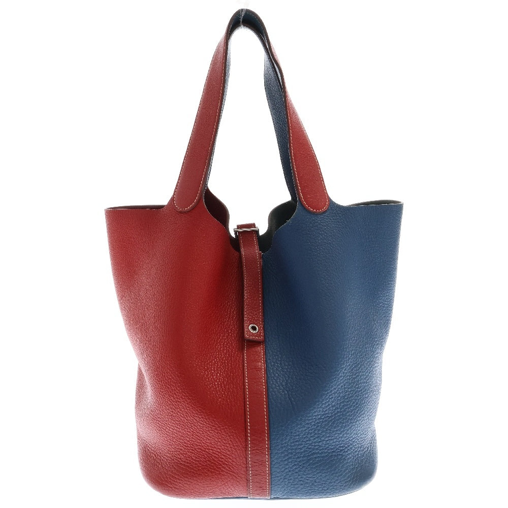 HERMES(エルメス) ピコタンロックGM トリヨンクレマンス ルージュカザック レザーハンドバッグ レッド×ブルー O刻印