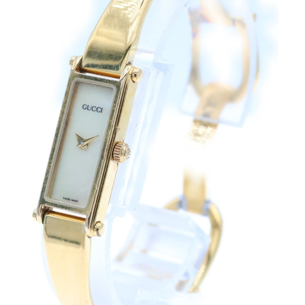 GUCCI(グッチ) バングルウォッチ ホワイトシェル文字盤 SS/QZ ステンレス クォーツ 腕時計 1500