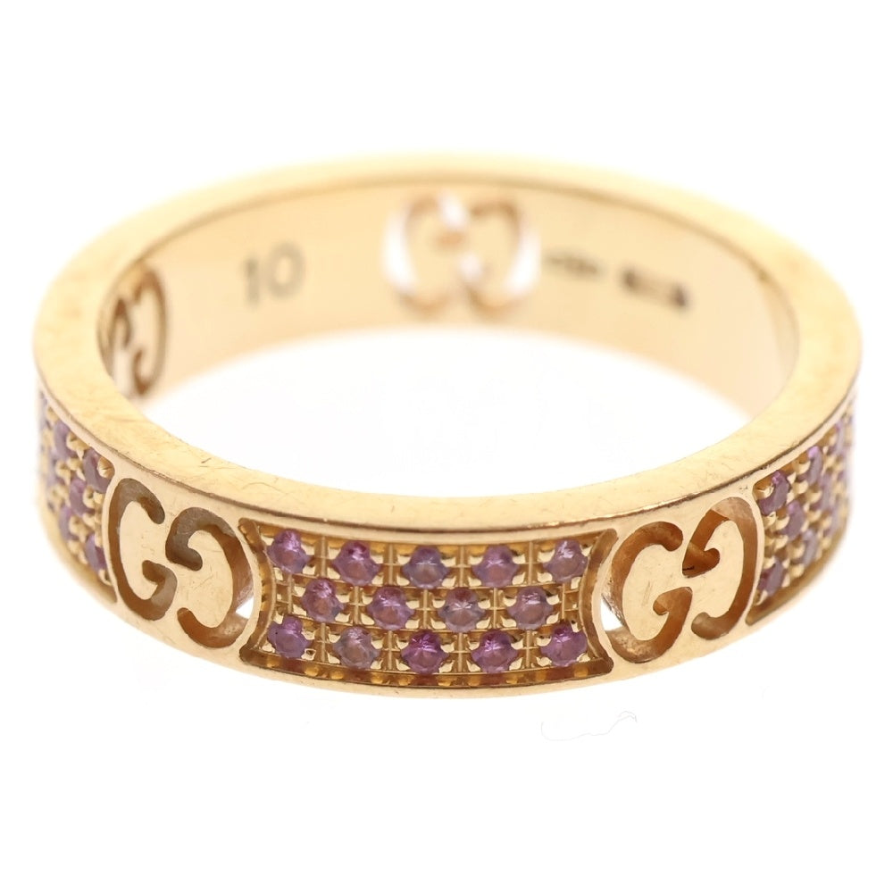 GUCCI(グッチ) GGアイコン スターダスト ピンクサファイア リング 750 K18 PG ピンクゴールド 指輪