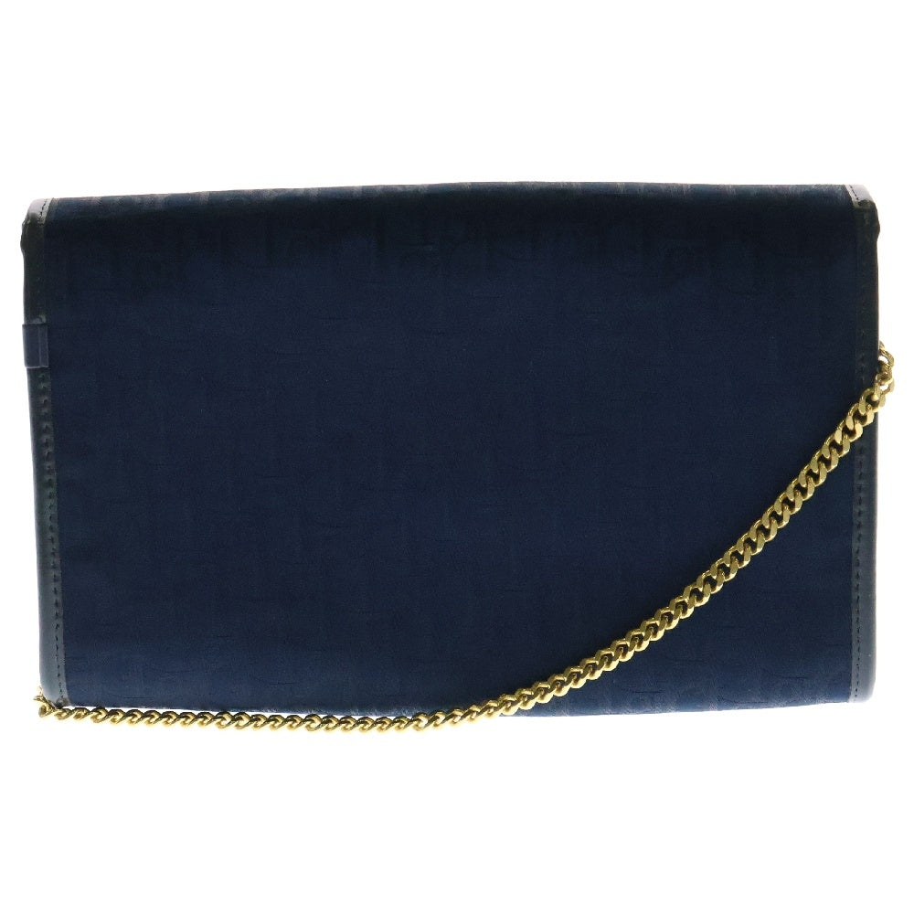 Christian Dior(クリスチャンディオール) トロッター チェーンショルダーバッグ ミニバッグ ネイビー キャンバス ゴールド金具