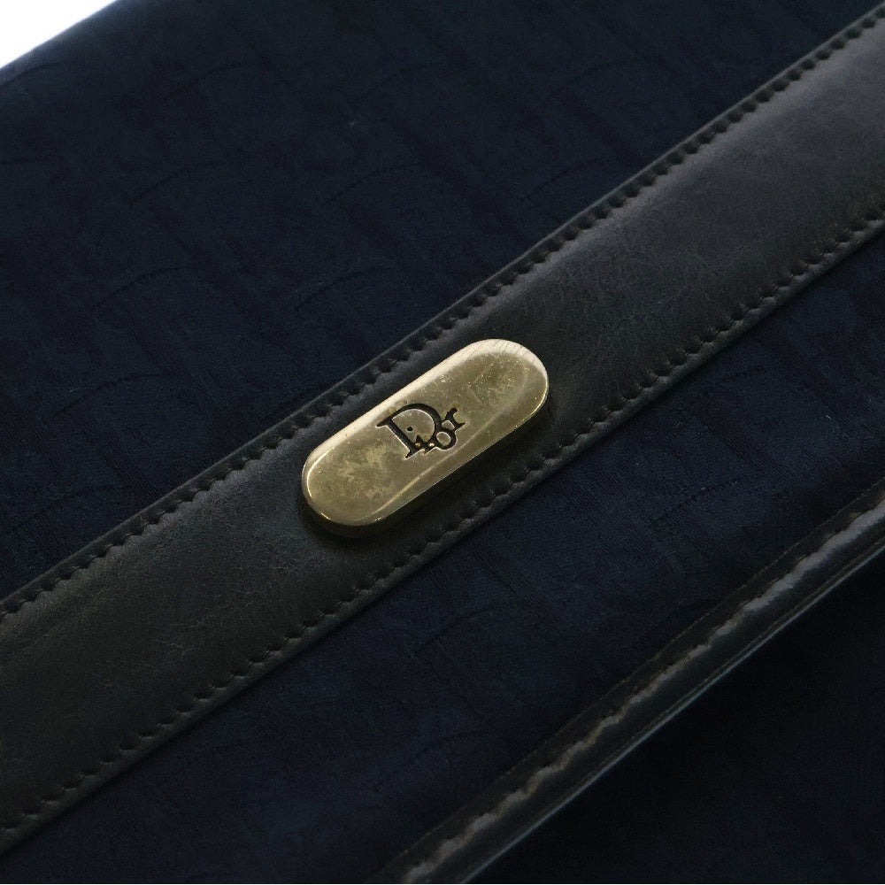 Christian Dior(クリスチャンディオール) トロッター チェーンショルダーバッグ ミニバッグ ネイビー キャンバス ゴールド金具