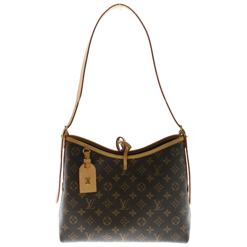 LOUIS VUITTON(ルイヴィトン) モノグラム キャリーオールNM PM ポーチ付 レザー ショルダーバッグ ブラウン レディース M46203