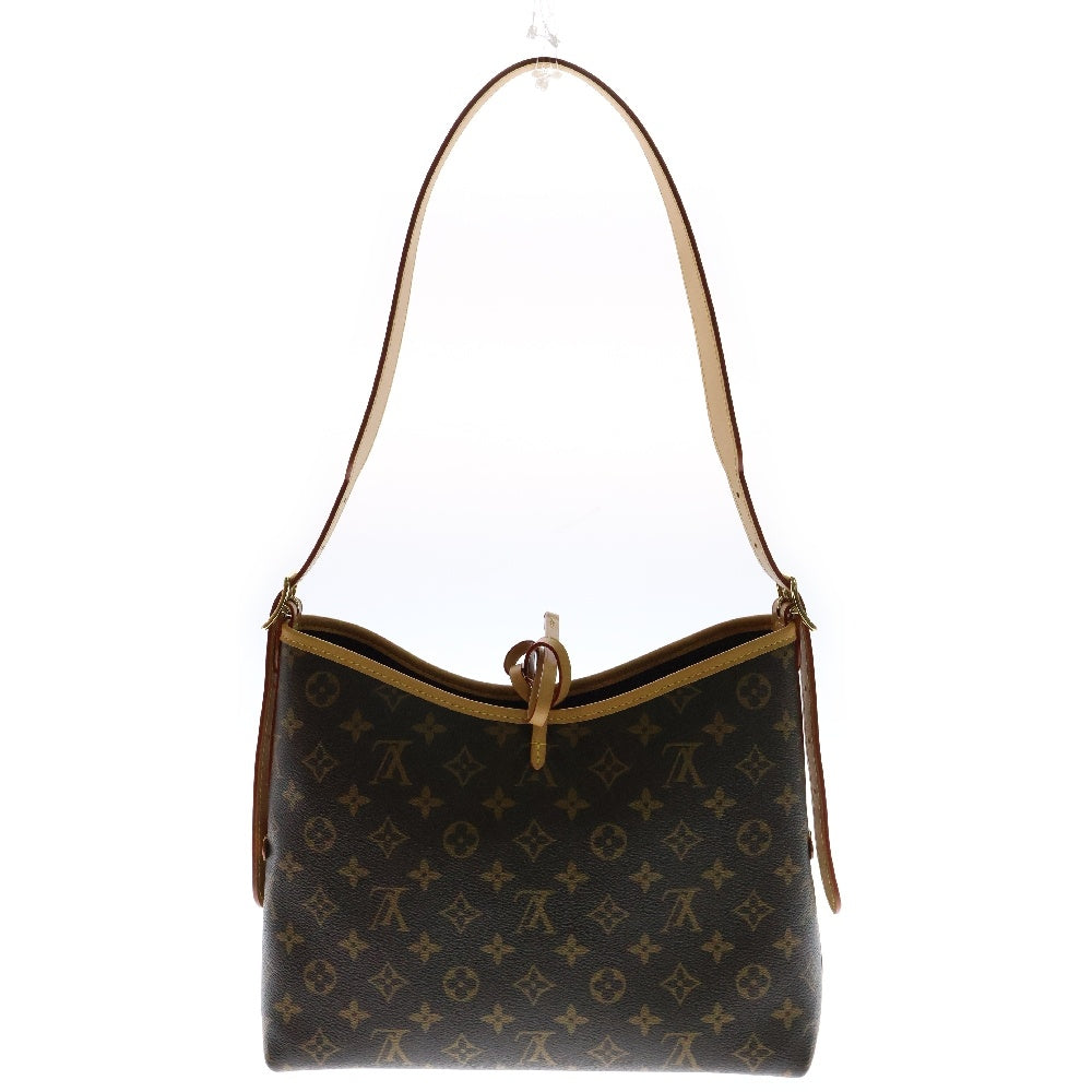 LOUIS VUITTON(ルイヴィトン) モノグラム キャリーオールNM PM ポーチ付 レザー ショルダーバッグ ブラウン レディース M46203
