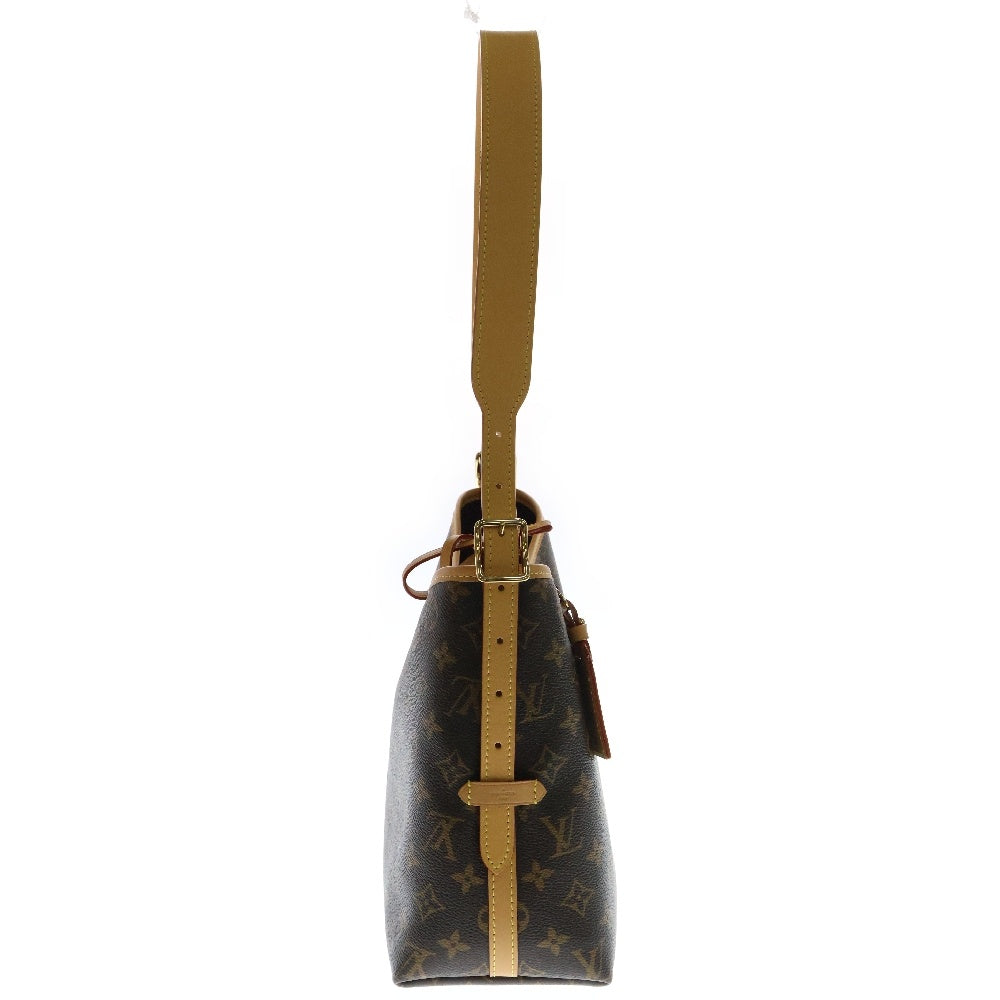 LOUIS VUITTON(ルイヴィトン) モノグラム キャリーオールNM PM ポーチ付 レザー ショルダーバッグ ブラウン レディース M46203