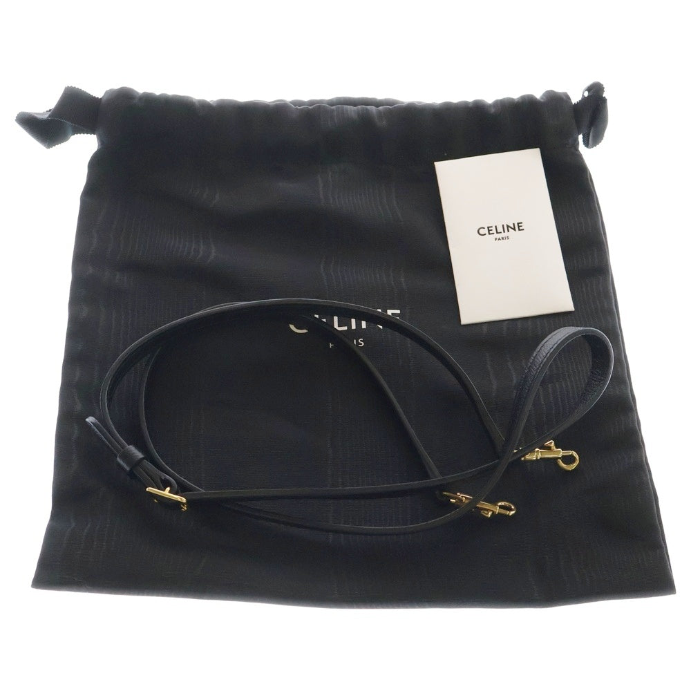 CELINE(セリーヌ) ベルトバッグ ピコ 2WAYバッグ ハンドバッグ ショルダーバッグ ブラック レザー ゴールド金具 194263ZVA