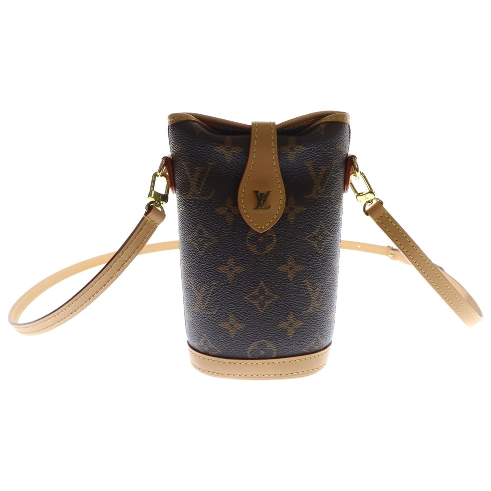LOUIS VUITTON(ルイヴィトン) モノグラム フォールドミー ポーチ レザーショルダーバッグ ブラウン M80874