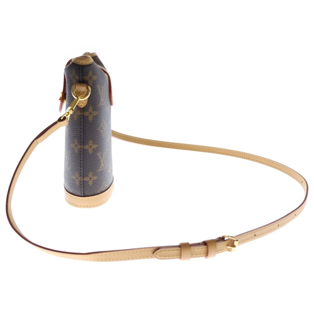LOUIS VUITTON(ルイヴィトン) モノグラム フォールドミー ポーチ レザーショルダーバッグ ブラウン M80874