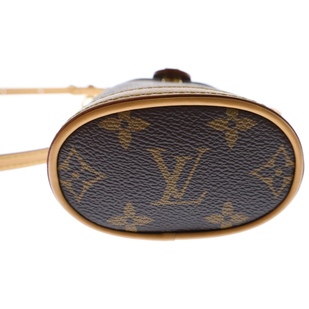 LOUIS VUITTON(ルイヴィトン) モノグラム フォールドミー ポーチ レザーショルダーバッグ ブラウン M80874