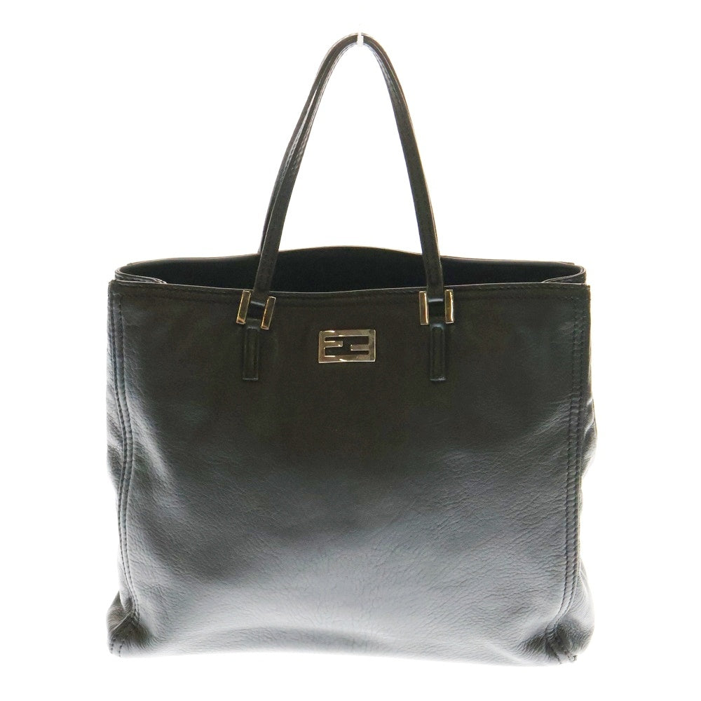 FENDI(フェンディ) FFロゴ レザー ハンドバッグ ブラック レディース 8BH133