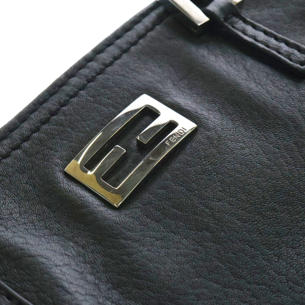 FENDI(フェンディ) FFロゴ レザー ハンドバッグ ブラック レディース 8BH133