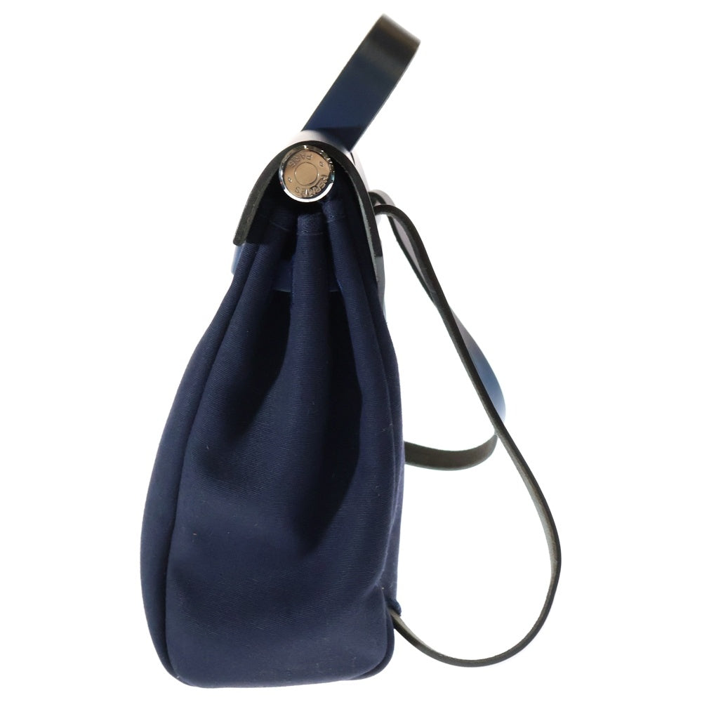 HERMES(エルメス) エールバッグPM トワルオフシェ×ヴァッシュハンター ハンドバッグ リュックサック バッグパック ブルー×ネイビー シルバー金具 □C刻印