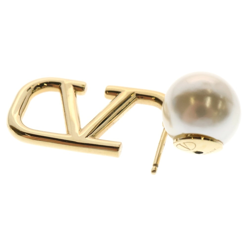 VALENTINO(ヴァレンティノ) Vロゴ フェイクパール ピアス ゴールド GP アクセサリー