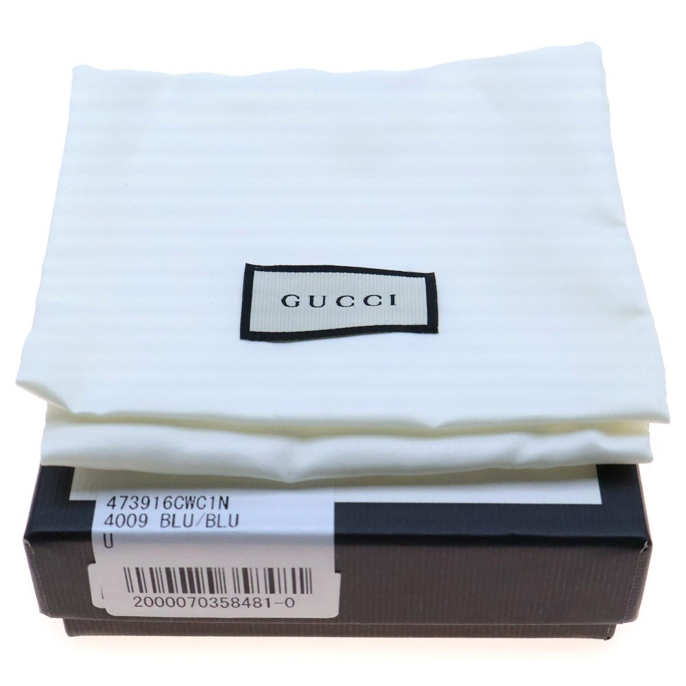 GUCCI(グッチ) グッチシマ 2つ折り財布 コンパクトウォレット ブラック レザー 473916