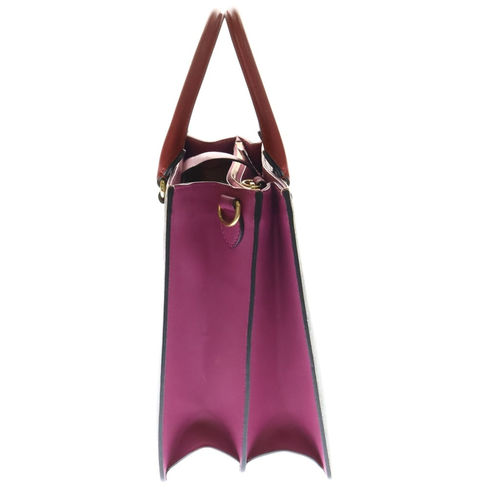 GUCCI(グッチ) GGスプリーム 2WAYショルダーバッグ ハンドバッグ トートバッグ ゴールド金具 ベージュ×レッド レザー 409531