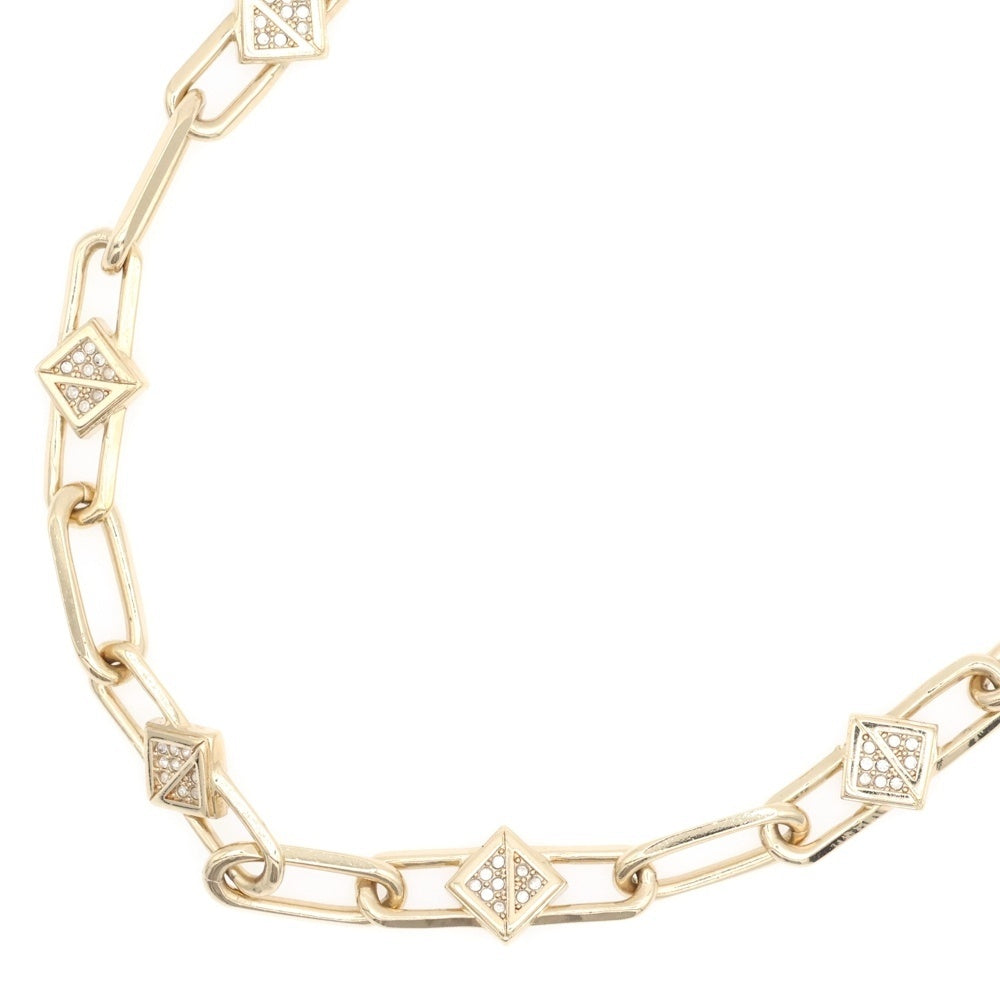 Christian Dior(クリスチャンディオール) CDロゴ チェーンリンク GP ラインストーン ネックレス ゴールド