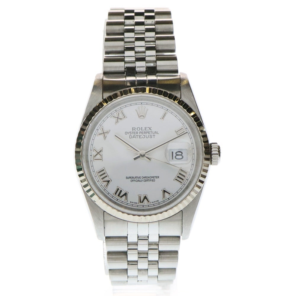 ROLEX(ロレックス) デイトジャスト ホワイトローマ文字盤 SS WG/AT 自動巻 腕時計 シルバー/ホワイト 16234