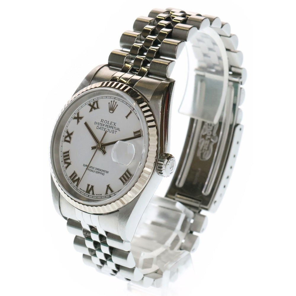 ROLEX(ロレックス) デイトジャスト ホワイトローマ文字盤 SS WG/AT 自動巻 腕時計 シルバー/ホワイト 16234