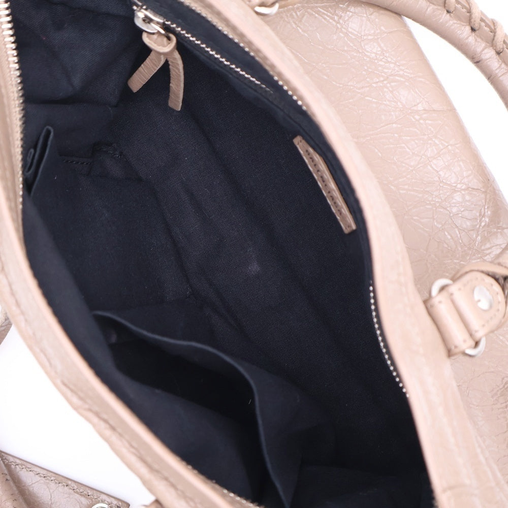 BALENCIAGA(バレンシアガ) ル シティ ハンドバッグ ベージュ シルバー金具 PVC×レザー 431621
