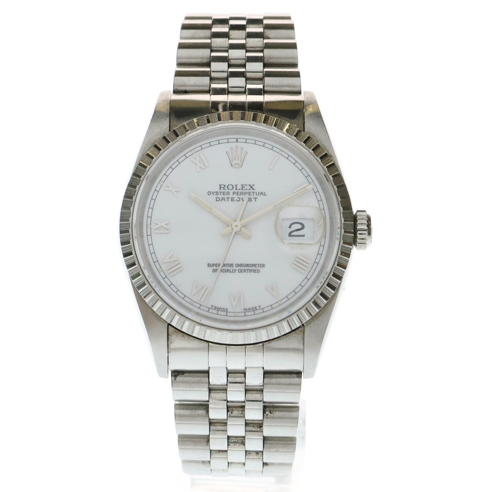 ROLEX(ロレックス) デイトジャスト ホワイトローマ文字盤 SS/AT 自動巻 腕時計 シルバー/ホワイト 16220