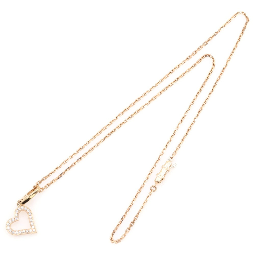 Cartier(カルティエ) オープンハート チャーム ダイヤ ネックレス Au750 K18 PG ピンクゴールド ペンダント