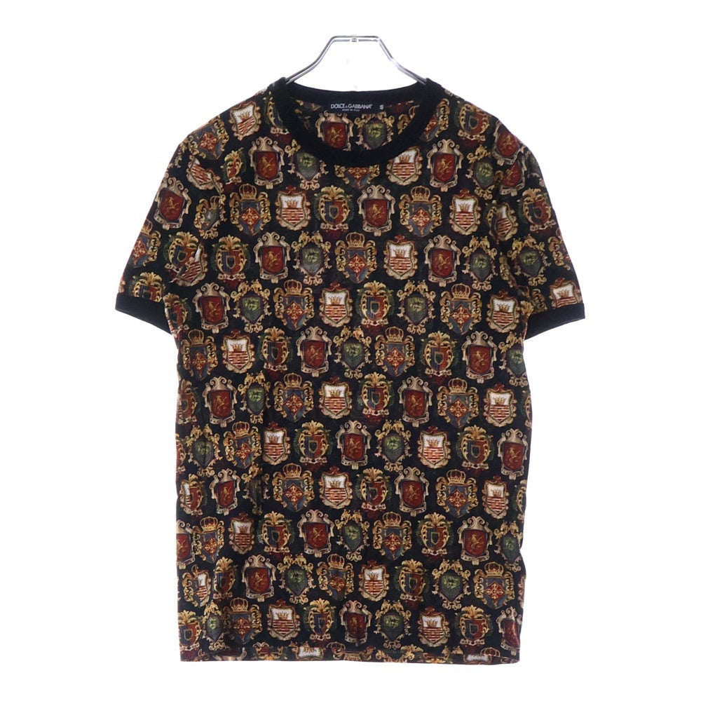 DOLCE & GABBANA(ドルチェアンドガッバーナ) Emblem S/S T-Shirt エンブレム総柄 半袖Tシャツ カットソー マルチ G8HI7T/FS7WQ