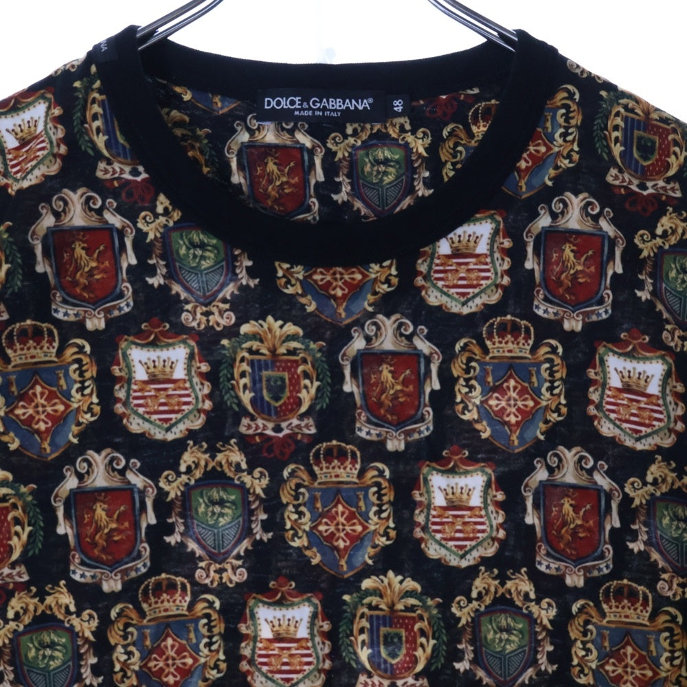 DOLCE & GABBANA(ドルチェアンドガッバーナ) Emblem S/S T-Shirt エンブレム総柄 半袖Tシャツ カットソー マルチ G8HI7T/FS7WQ