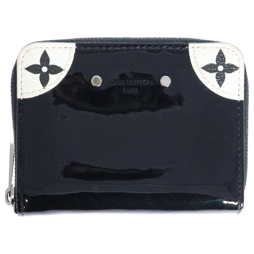 LOUIS VUITTON(ルイヴィトン) ヴェルニ・ミロワール ジッピーコインパース 財布 ウォレット ブラック×ホワイト シルバー金具 エナメル×レザー M67665